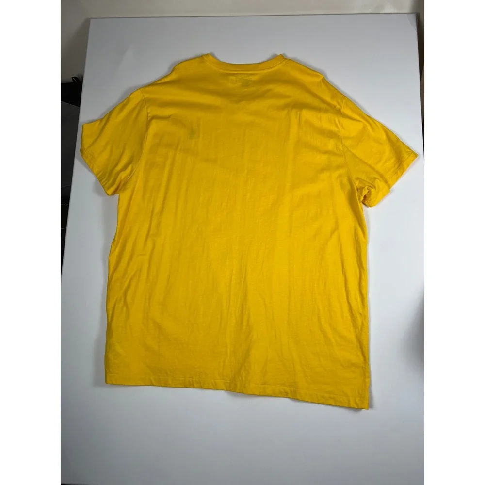 Polo Ralph Lauren Mens V-Neck T-Shirt Yellow Blue Pony Big & Tall XXL - Picture 8 of 9